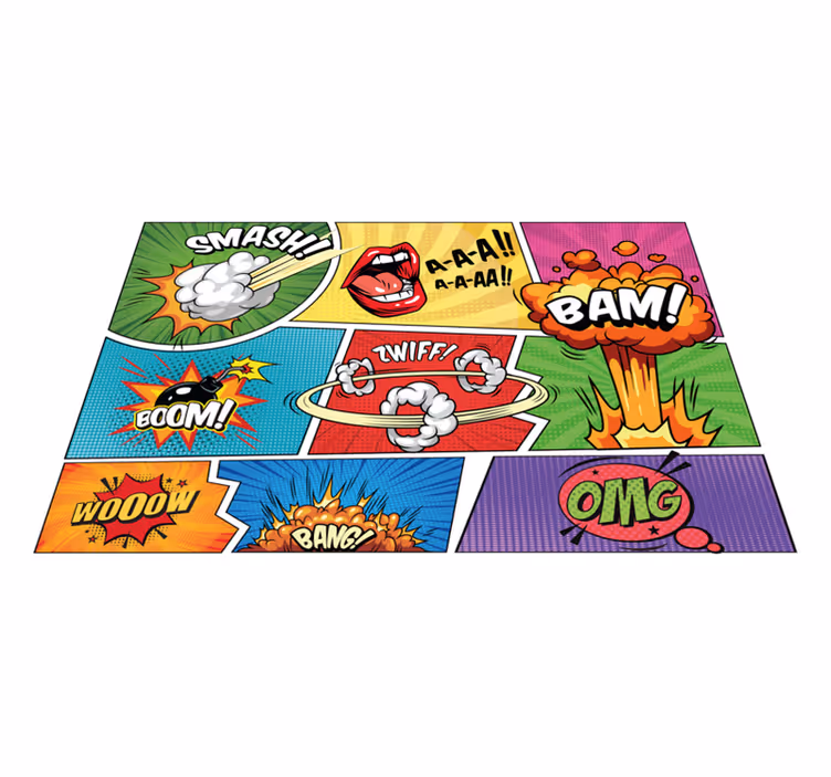 Retro superhero comic  original placemats - TenStickers