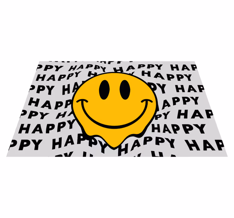 Quote placemats with happy smiley face - TenStickers
