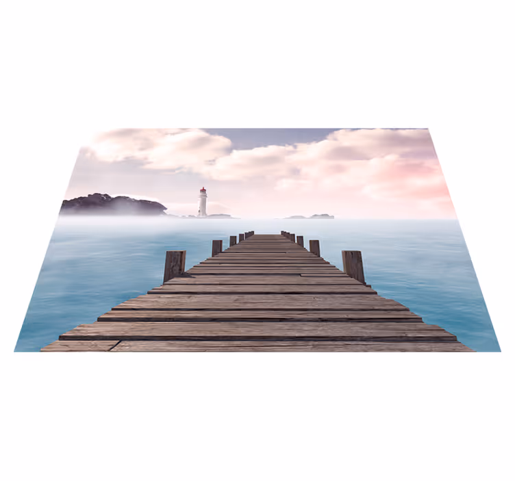 Modern placemats serene dock pathway - TenStickers
