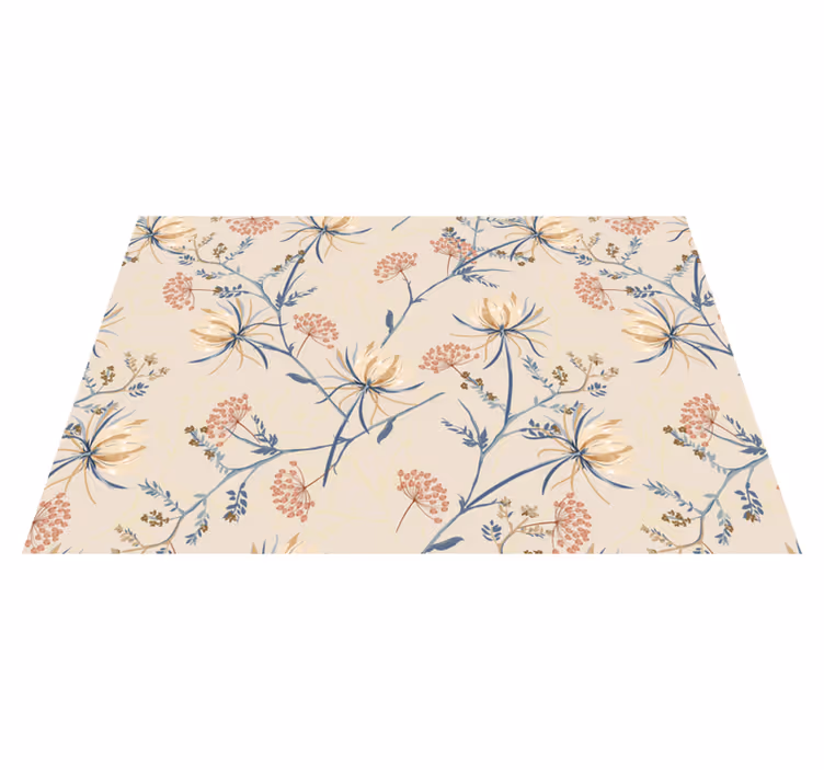 Textured placemats with floral pattern accents - TenStickers