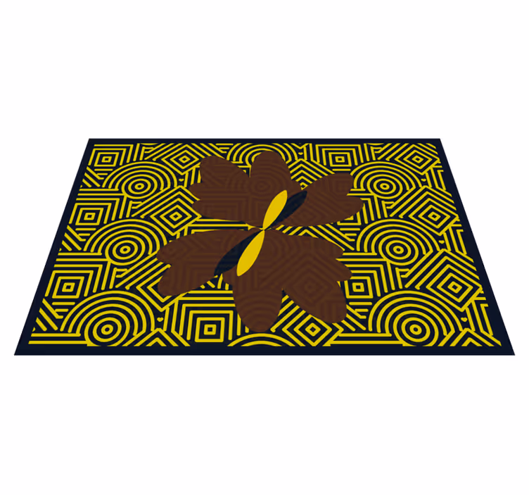 Textured placemats abstract geometric flower design - TenStickers