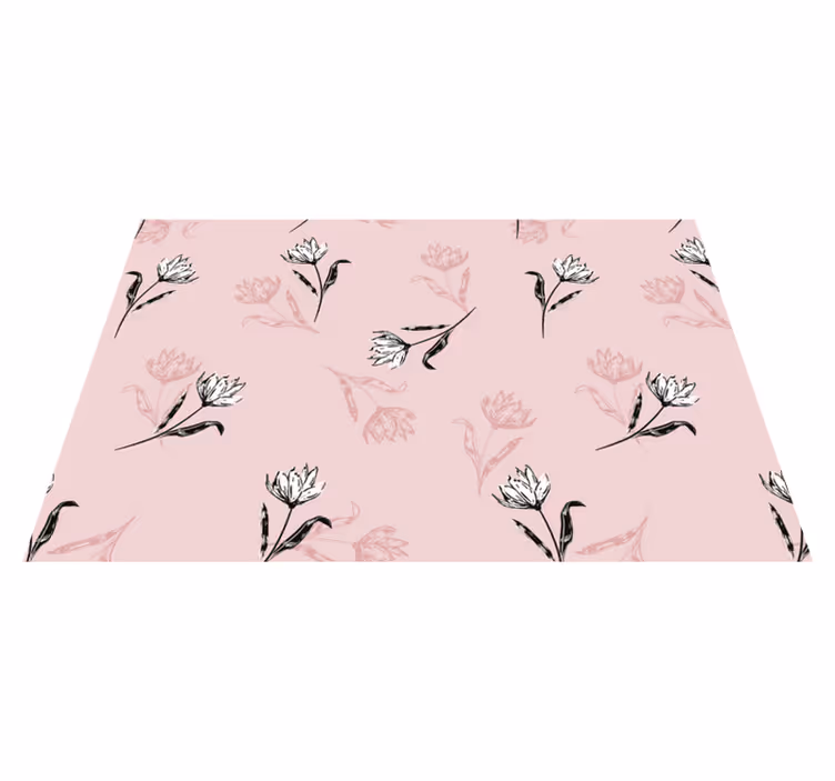 White lilies on pink background placemats - TenStickers