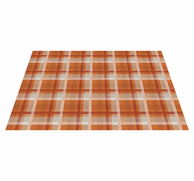 Checkered orange pattern elegant placemats - TenStickers