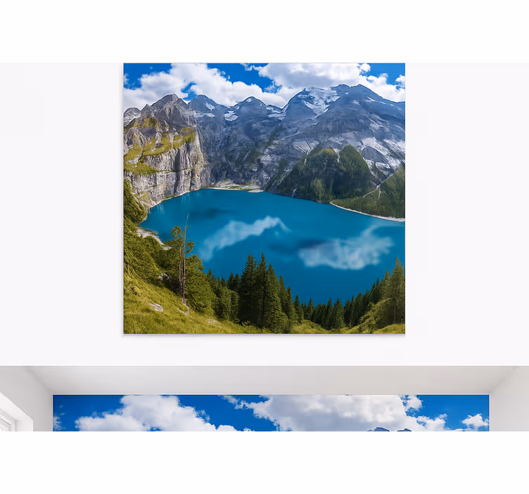 Golden Sunset Mountains wall mural mountain - TenStickers