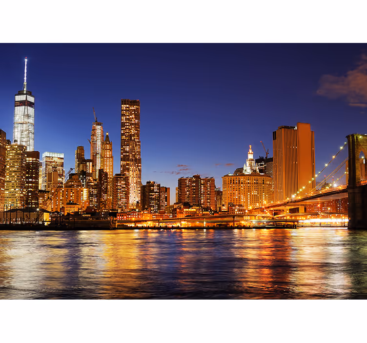 Urban Skyline Panorama wall mural new york - TenStickers