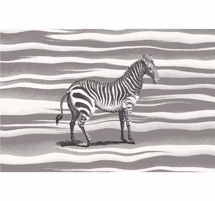 African wall mural vintage zebra illustration - TenStickers