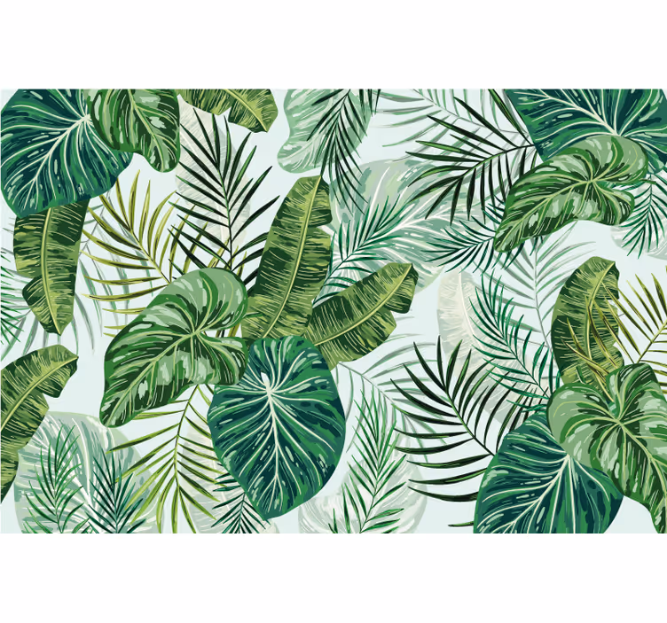 Jungle wall mural table sticker leaves and ferns - TenStickers