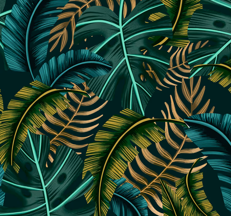 Jungle wall mural tropical leaves - TenStickers