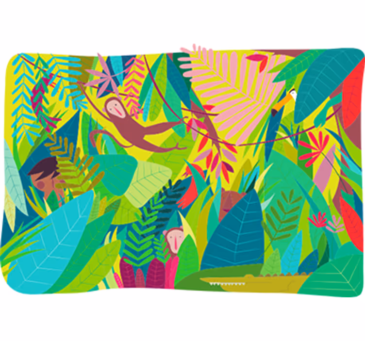 Jungle wall mural for kids inspired by jungle book - TenStickers