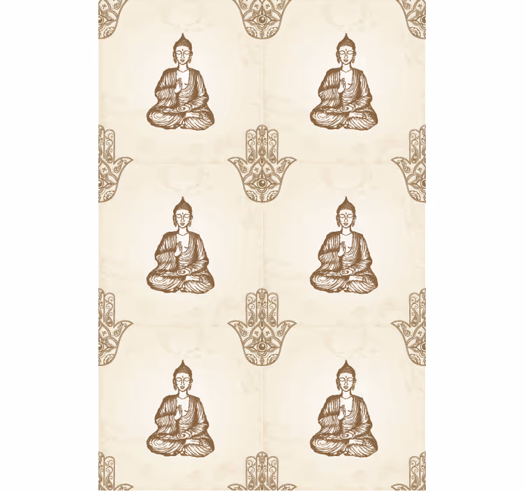 Wall mural buddha hamsa hand symbol art - TenStickers