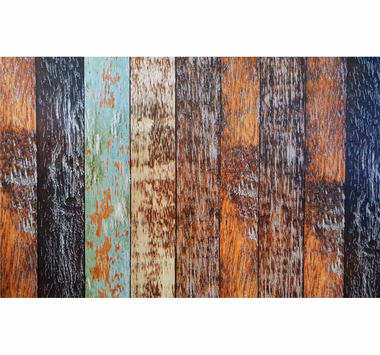 Wall mural bathroom wooden tiles design - TenStickers