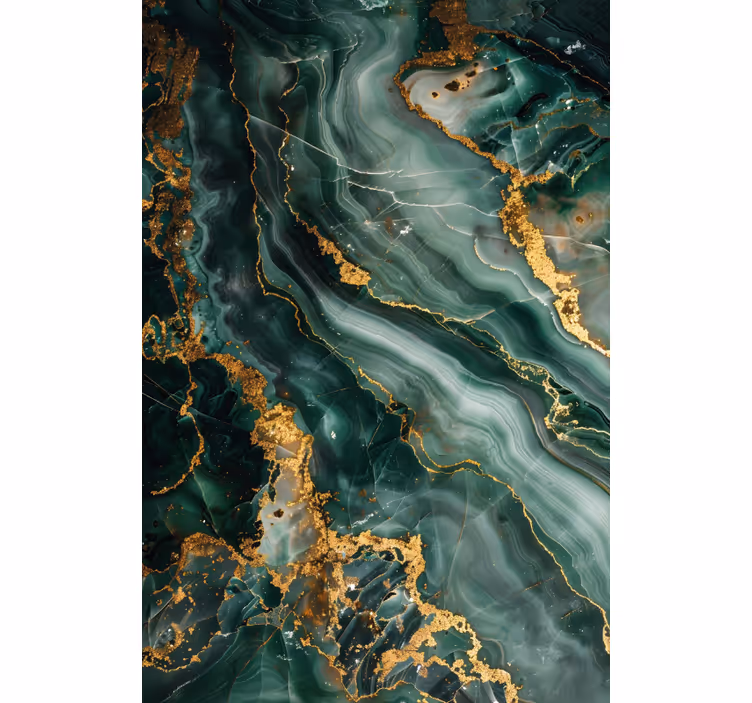 Wall mural bathroom luxurious green marble look - TenStickers