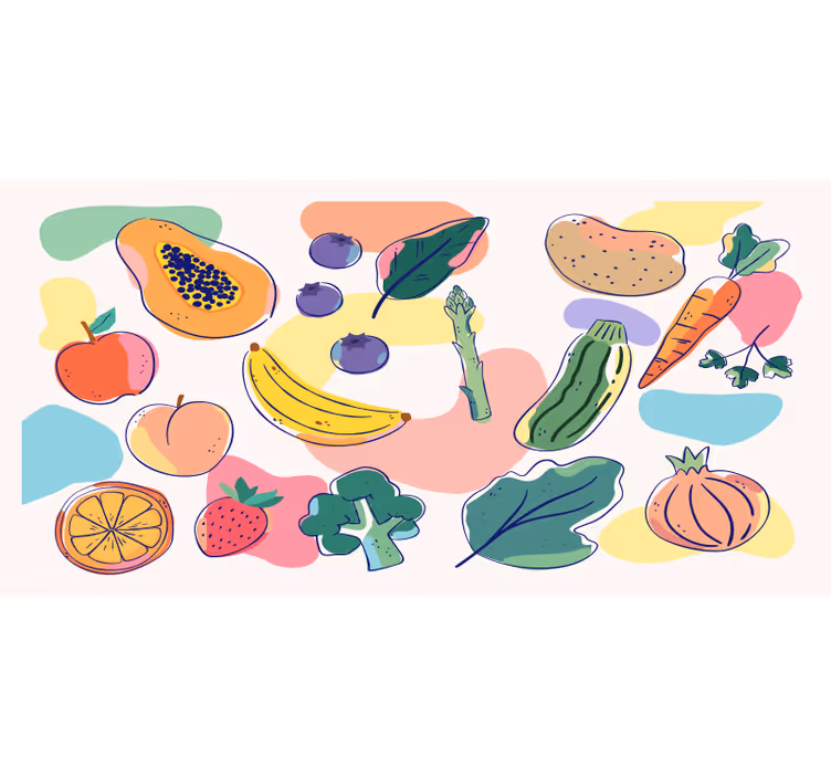 Wall mural kitchen colourful fruits design - TenStickers