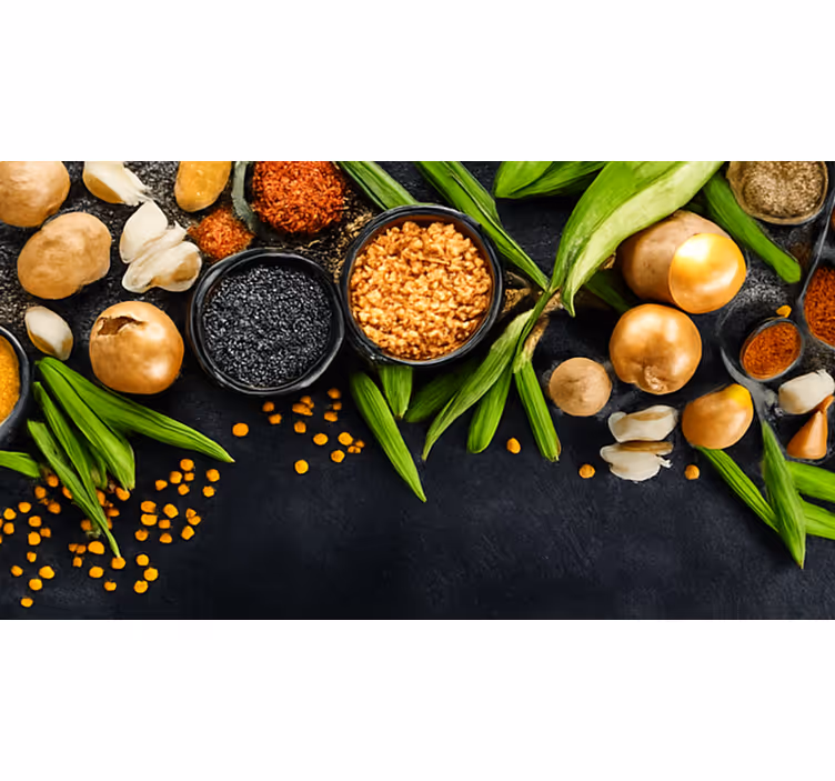 Wall mural kitchen vegetables and spices - TenStickers