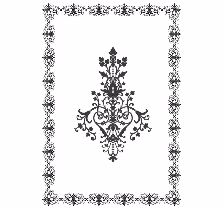 White wall mural aged damask design - TenStickers