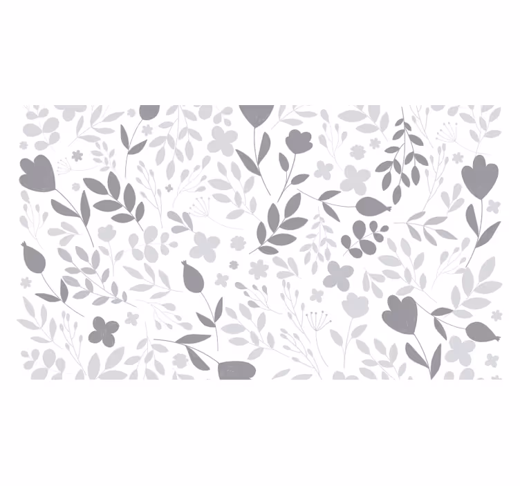 White wall mural white grey pattern vinyl rug - TenStickers