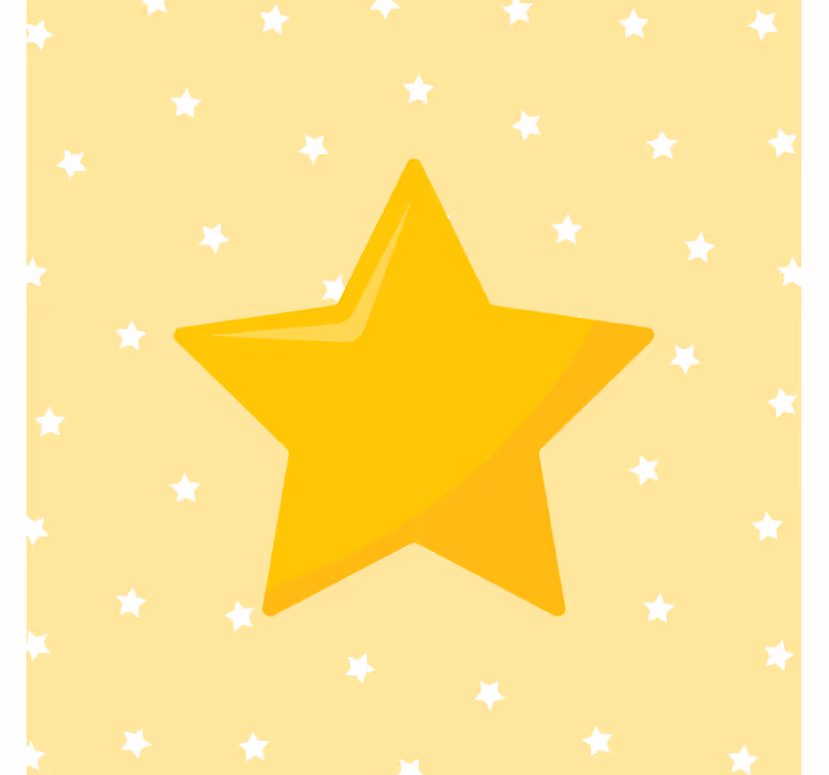 Yellow wall mural in classic star design - TenStickers