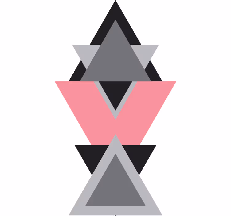 White wall mural triangles abstract design - TenStickers
