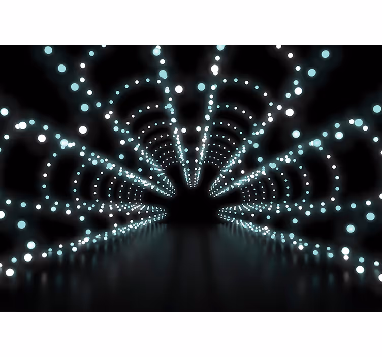 Black wall mural abstract light burst design - TenStickers