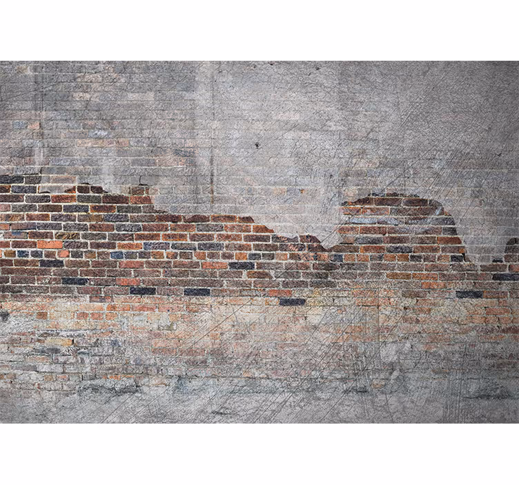 Hallway wall mural industrial broken walls design - TenStickers