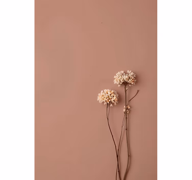 Dried flowers wall mural entrance - TenStickers