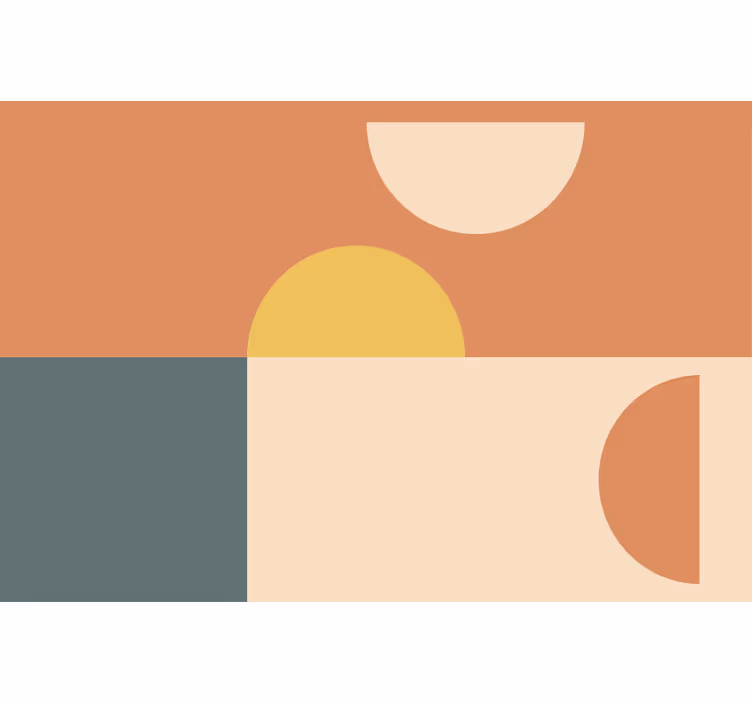 Wall mural entrance semi-circles and rectangles art - TenStickers