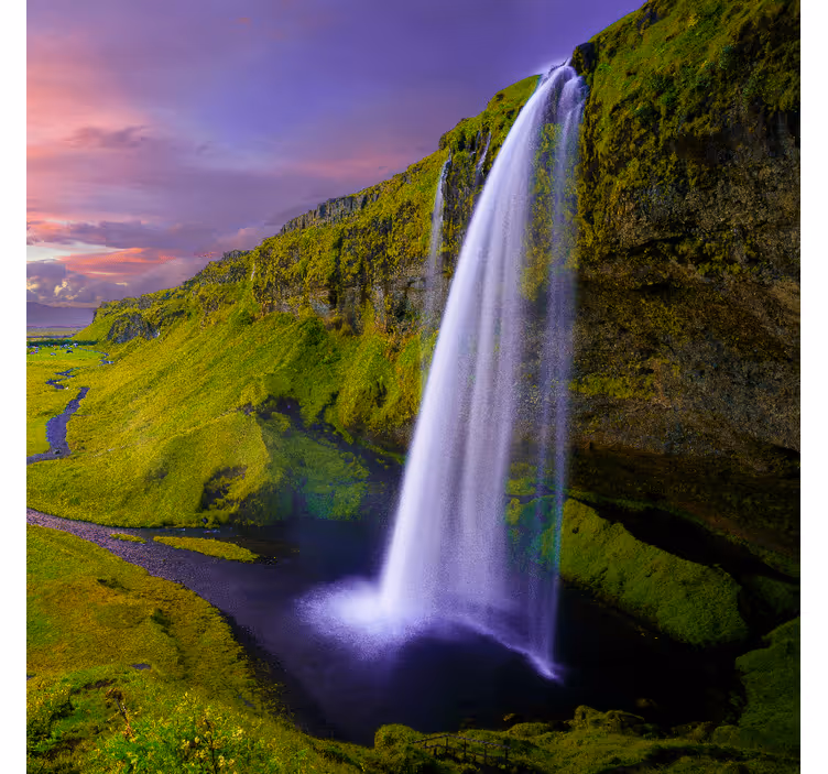 Wall mural entrance mountains and waterfall - TenStickers