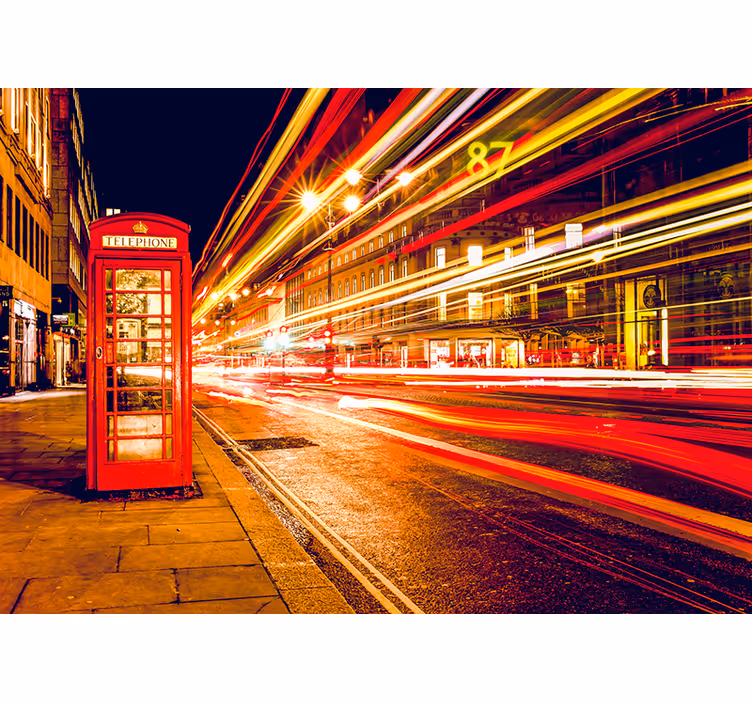 Wall mural red iconic london night scene - TenStickers