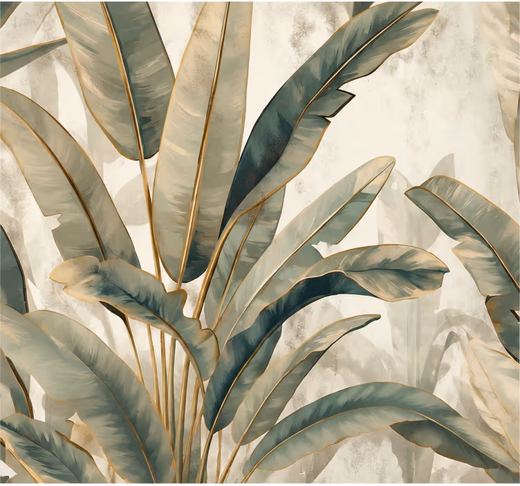 Wall mural nature jungle leaves sand texture - TenStickers
