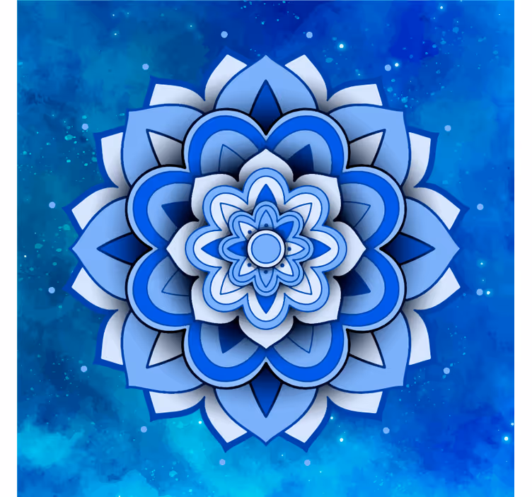Wall mural blue mandala floral blue - TenStickers