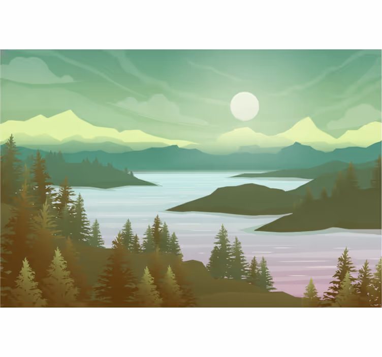 Wall mural entrance river and nature scene - TenStickers