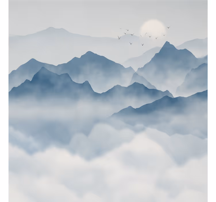Nature wall mural mountain landscape decor - TenStickers