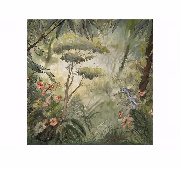 Wall mural nature aquarella tropical jungle - TenStickers