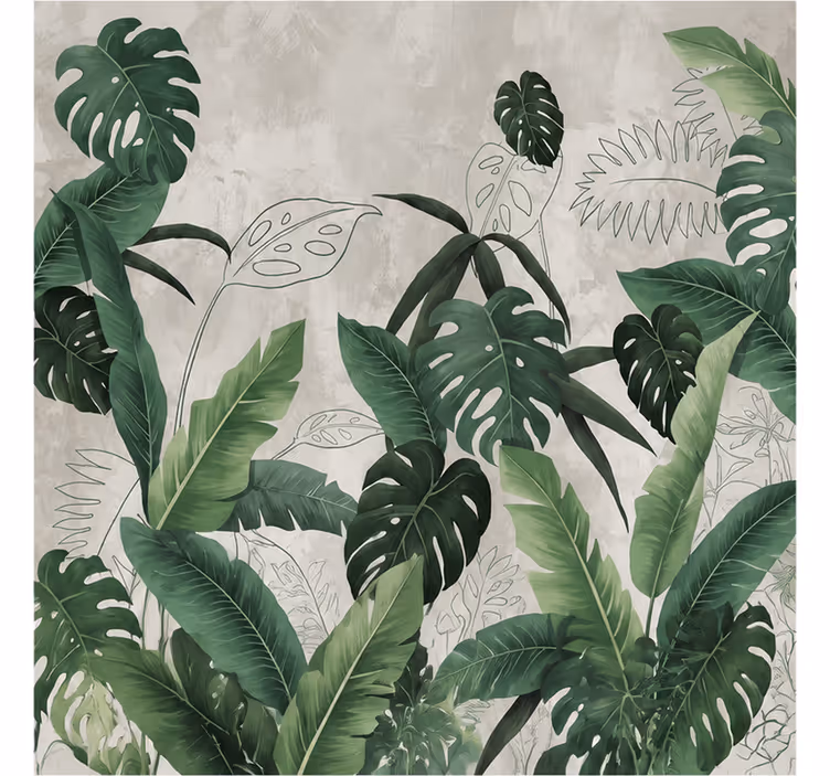 Wall mural nature monstera leaves design - TenStickers