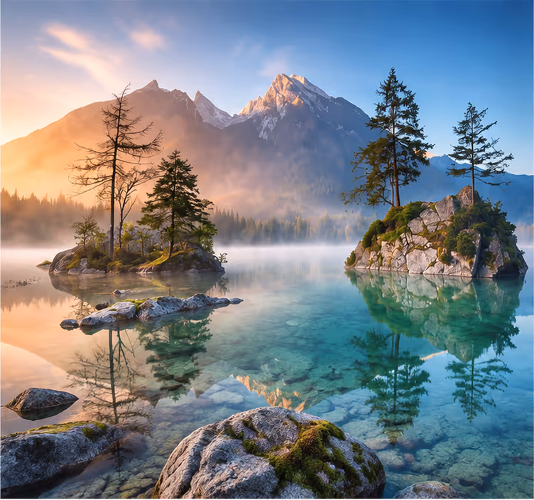 Nature wall mural mountain scenery - TenStickers
