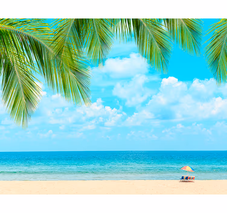 Beach views sea wall mural - TenStickers