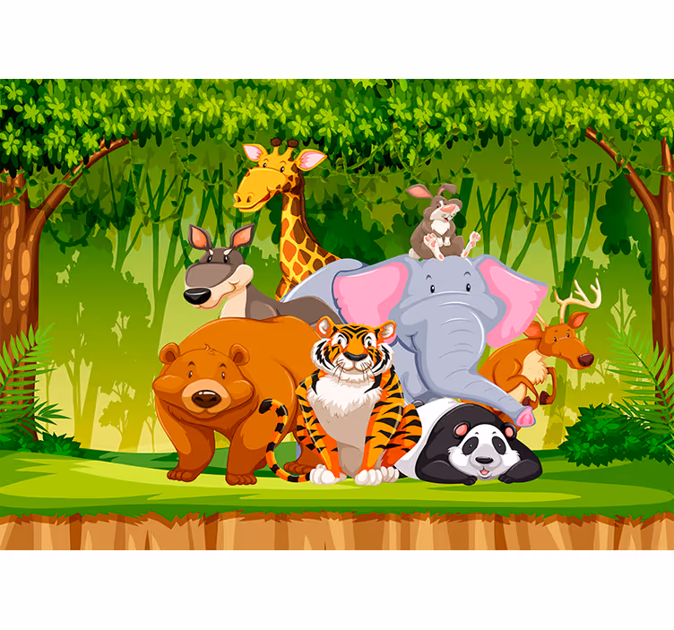 Kids Outdoor Wild Animal Wall Mural - TenStickers