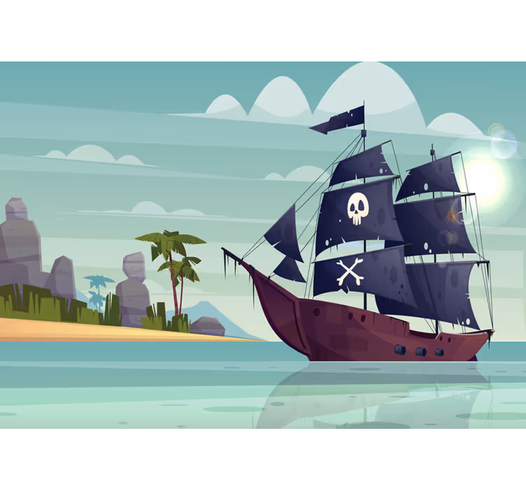 Big pirate ship Kids Murals - TenStickers