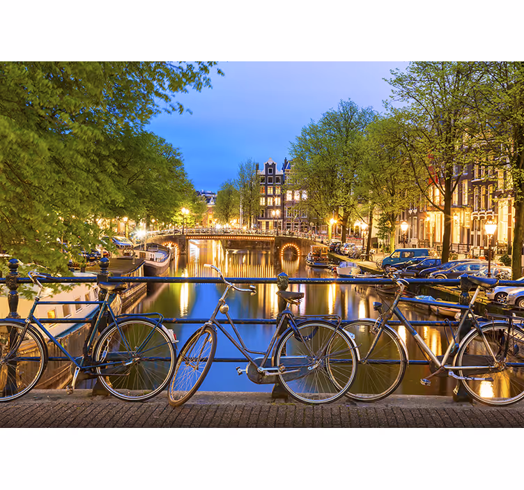 Amsterdam Canal Twilight amsterdam wall mural - TenStickers