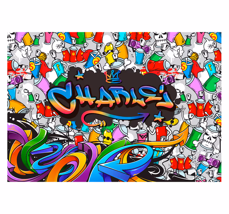 Graffiti wall mural custom name design - TenStickers