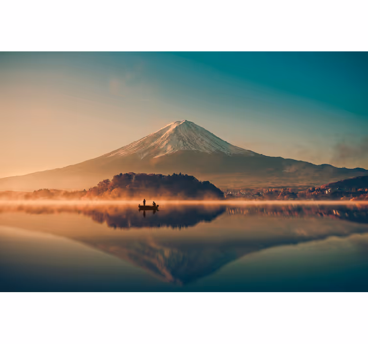 Mount Fuji Reflection landscape wall mural - TenStickers