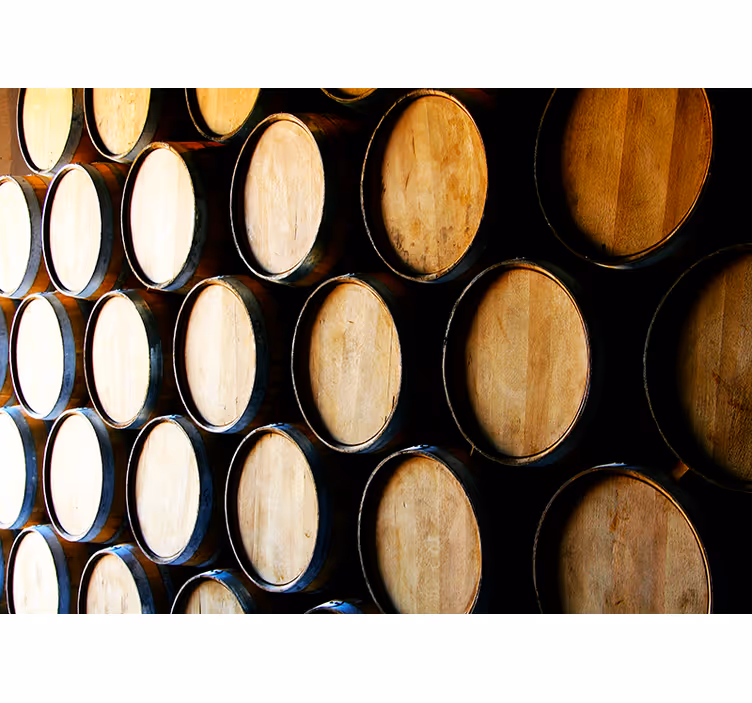 Wooden Barrel Arrangement texture wall mural - TenStickers