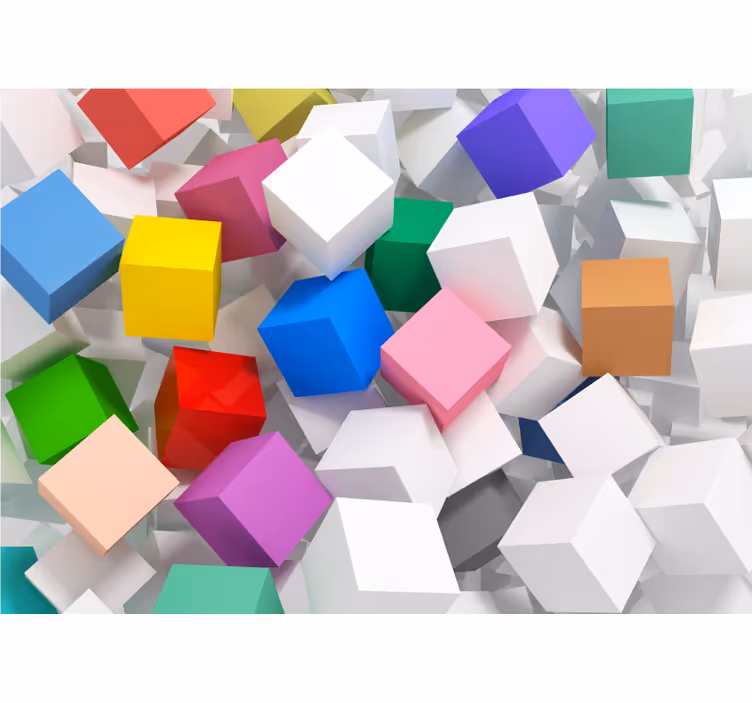 Abstract wall mural colorful geometric shapes - TenStickers