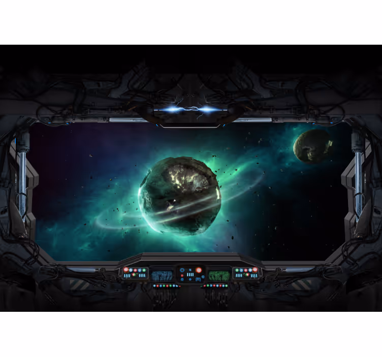 Space wall mural cosmic planetary view - TenStickers