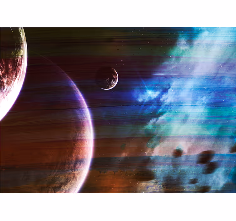 Cosmic Planetary Scene space wall mural - TenStickers