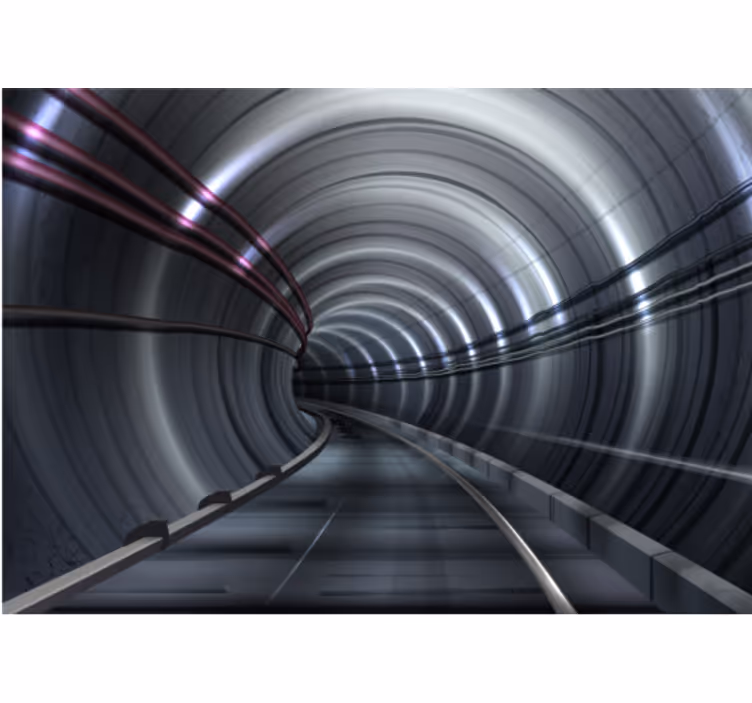 Wall mural vehicle futuristic subway tunnel - TenStickers