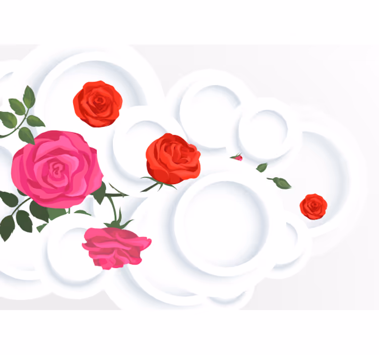 Rose Floral Arrangement flower wall mural - TenStickers