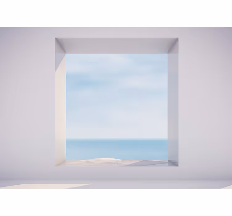 roof window sea view 3D Wall Mural - TenStickers