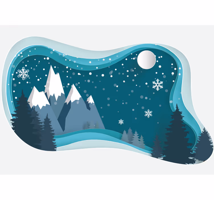 Snowy Alpine Landscape wall mural mountain - TenStickers