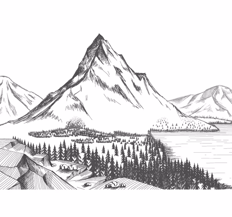 Wall mural mountain grand mountain view - TenStickers